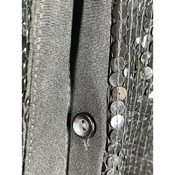 sequin sparkle holiday evening plus size 1X EUC black button up - Picture 7 of 9